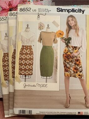 BN UNCUT SIMPLICITY 8652 U5 PLUS SEWING PATTERNS SKIRTS